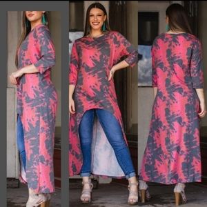 $4.99 SHIP Lucky & Blessed L&B High-Low Asymmetrical Longline Duster Top